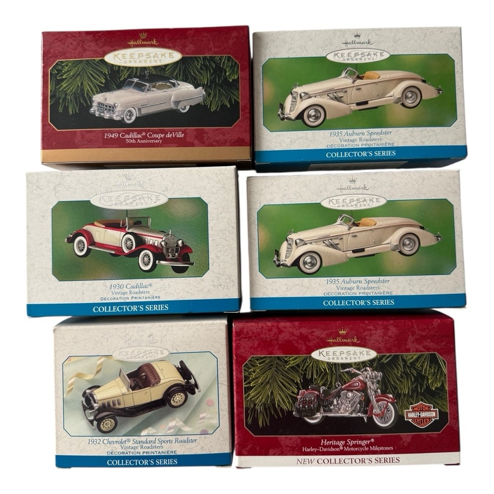 Hallmark Keepsake‎ Classic Cars Ornaments Lot Vintage Die Cast Collectible
